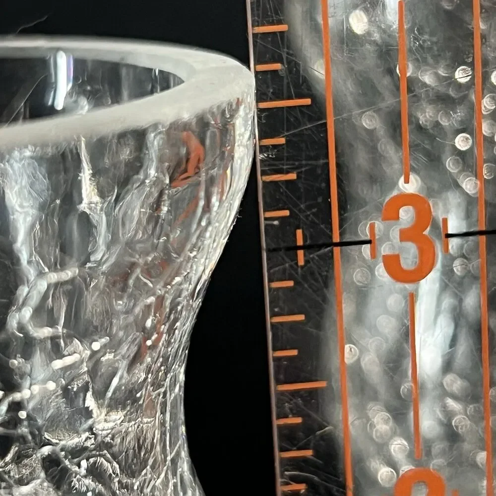 Set of 2Vintage Clear Crackle Glass Candle Holder/Votive- Wedding-Party-Romance